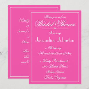 Invitation Elégant Fuchsia Personnalisé Moderne Fête des mari