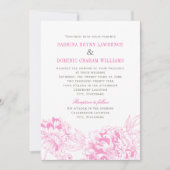 Invitation Élégant Fuchsia rose et gris Mariage de pivoine fl (Devant)