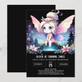 Invitation Elégant Fun Fairy Anniversaire (Devant / Derrière)