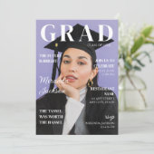 Invitation Élégant Fun Modern 2025 Graduation Magazine (Debout devant)