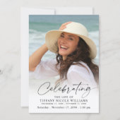 Invitation Elegant Funeral Celebration of Life Photo Memorial (Devant)
