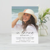 Invitation Elegant Funeral In Loving Memory Photo Memorial (Debout devant)