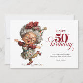 Invitation Elegant Funny Lady 50th Birthday Humor Greeting (Devant)