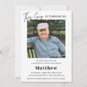 Invitation Elegant Funny Men Photo 82e anniversaire (Devant)