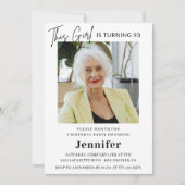 Invitation Elégant Funny Pink Photo 93e anniversaire (Devant)
