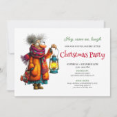 Invitation Elegant Funny Woman Comic Christmas Editable (Devant)