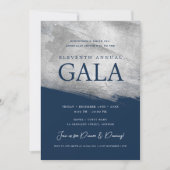 Invitation Elegant GALA Company Silver Brush Navy (Devant)
