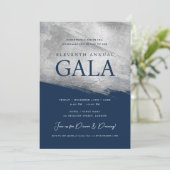 Invitation Elegant GALA Company Silver Brush Navy (Debout devant)