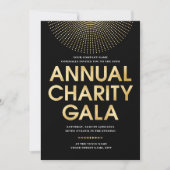 Invitation Elégant Gala Corporate Photo Black Faux Gold (Devant)