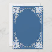 Invitation Elégant Garçon Confirmation Classic Blue Faux Arge (Dos)