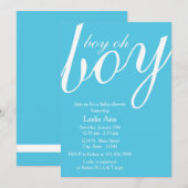 Invitation Elegant Garçon Oh Garçon Blue Baby shower Invitati (Devant / Derrière)