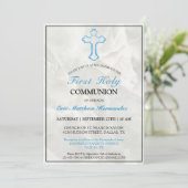 Invitation Élégant Garçons de marbre première communion saint (Debout devant)