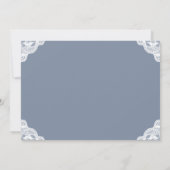 Invitation Elégant gâteau Bleu Dusty Et Fête des mariées Dent (Dos)