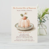 Invitation Elégant gâteau rose Aquarelle Anniversaire Invitat (Debout devant)