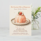 Invitation Elégant gâteau rose Aquarelle Anniversaire Invitat (Debout devant)