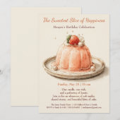 Invitation Elégant gâteau rose Aquarelle Anniversaire Invitat (Devant / Derrière)