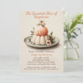 Invitation Elégant gâteau rose Aquarelle Anniversaire Invitat (Debout devant)