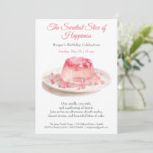 Invitation Elégant gâteau rose Aquarelle Anniversaire Invitat (Debout devant)