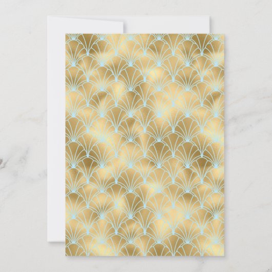 Invitation Elegant Gatsby Art Deco Blue & Gold Bridal Shower (Dos)