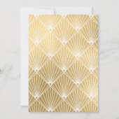 Invitation Elégant Gatsby Art Déco Mariage blanc & or (Dos)
