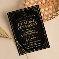 Elégant Gatsby Art Déco Roaring 20s Black Gold
