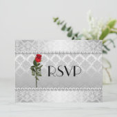 Invitation Élégant Gay Mariage Argent RSVP (Debout devant)