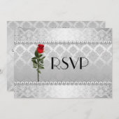 Invitation Élégant Gay Mariage Argent RSVP (Devant / Derrière)