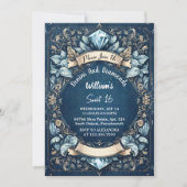 Invitation Élégant Gem Bling Denim Et Diamonds Sweet 16 (Devant)