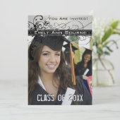 Invitation élégant génial noir d'obtention du (Debout devant)