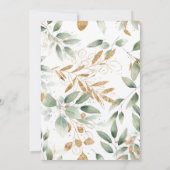 Invitation Élégant genre neutre verdure or bébé saupoudrer (Dos)