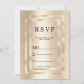 Invitation Elegant geometric champagne gold glam RSVP  (Devant)