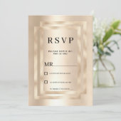 Invitation Elegant geometric champagne gold glam RSVP  (Debout devant)