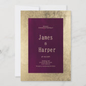 Invitation Elegant geometric gold burgundy Wedding (Devant)