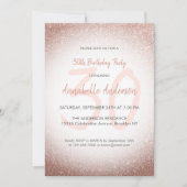 Invitation Élégant Glam Rose Rose Gold Sparkle 30e anniversai (Devant)