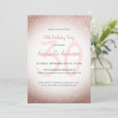 Invitation Élégant Glam Rose Rose Gold Sparkle 30e anniversai (Debout devant)