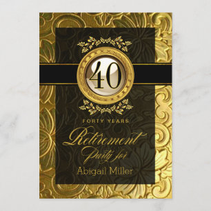 Invitation Élégant Glamor Parti de retraite bossée
