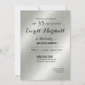 Invitation Élégant Glamor Parti de retraite bossée (Dos)