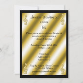 Invitation Elégant, Glamour Gold Treble Clefs 65e anniversair (Dos)