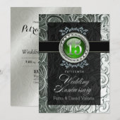 Invitation Élégant glamour inscrit 15e anniversaire (Devant / Derrière)