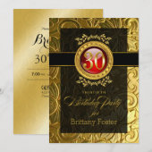 Invitation Élégant glamour inscrit 30e anniversaire (Devant / Derrière)