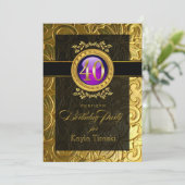 Invitation Élégant glamour inscrit 40e anniversaire (Debout devant)