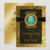 Invitation Élégant glamour inscrit 40e anniversaire (Devant / Derrière)