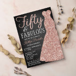 Invitation Elegant Glitter Dress | Fifty & Fabulous Birthday<br><div class="desc">Celebrate in style with these trendy and elegant rose gold glitter dress 50th Birthday invitations. The design is easy to personalize and your guests will be thrilled when they receive these stylish invites.</div>