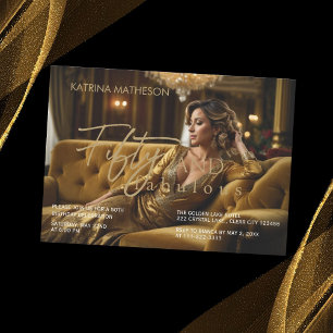 Invitation Elégant Gold 50 et Fabuleux 50e anniversaire