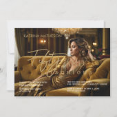 Invitation Elégant Gold 50 et Fabuleux 50e anniversaire (Devant)