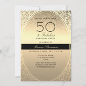 Invitation Elégant Gold 50e anniversaire (Devant)