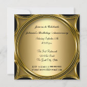 Invitation Elégant Gold 50e Anniversaire de fête d'anniversai (Dos)
