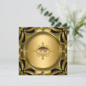 Invitation Elégant Gold 50e Anniversaire de fête d'anniversai (Debout devant)