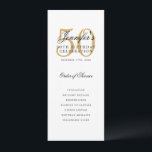 Invitation Elégant Gold 50th Birthday Party Program avec menu<br><div class="desc">Design élégant "Programme de fête d'anniversaire" avec une typographie de script sophistiquée avec du texte personnalisé.</div>
