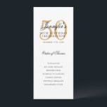 Invitation Elégant Gold 50th Birthday Party Program avec menu<br><div class="desc">Design élégant "Programme de fête d'anniversaire" avec une typographie de script sophistiquée avec du texte personnalisé.</div>